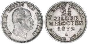 Wilhelm I. 1861-1888 Preussen. 2 1/2 ... 