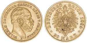 Wilhelm I. 1861-1888 Preussen. 20 Mark, 1884 ... 