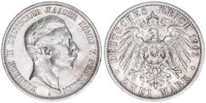 Wilhelm II. 1888-1918 Preussen. 2 Mark, 1902 ... 