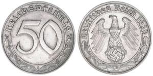 Ostmark 50 Reichspfennig, 1939 B. Wien 3,52g ... 