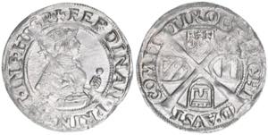 Ferdinand I. 1522-1558-1564 6 Kreuzer, ohne ... 