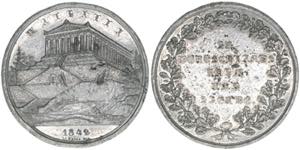 Zinnmedaille, 1842 Preussen. Walhalla - ... 