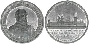 Turnvater Jahn Preussen. Zinnmedaille, 1863. ... 