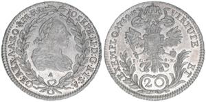 Joseph II. 1780-1790 20 Kreuzer, 1769 IC-SK. ... 