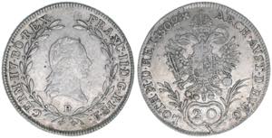 Franz (II.) I.1792-1835 20 Kreuzer, 1802 B. ... 