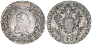 Franz (II.) I.1792-1835 20 Kreuzer, 1809 C. ... 