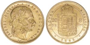 Franz Joseph I. 1848-1916 8 Forint=20 ... 