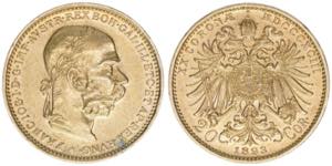 Franz Joseph I. 1848-1916 20 Kronen, 1893. ... 