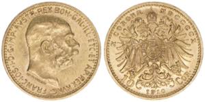 Franz Joseph I. 1848-1916 10 Kronen, 1910. ... 