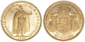 Franz Joseph I. 1848-1916 20 Corona, 1894 ... 