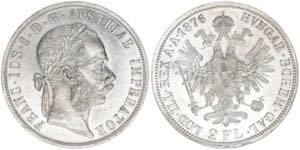Franz Joseph I. 1848-1916 2 Gulden, 1876. ... 