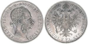 Franz Joseph I. 1848-1916 2 Gulden, 1884. ... 