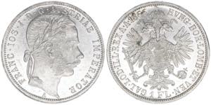 Franz Joseph I. 1848-1916 1 Gulden, 1866 A. ... 