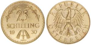 25 Schilling, 1930 Gold. 5,88g ANK 3 vz+