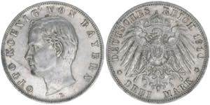 Otto 1886-1913 Bayern. 3 Mark, 1910 D. ... 