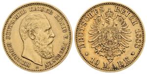 Friedrich III. 1888 Preussen. 10 Mark, 1888 ... 