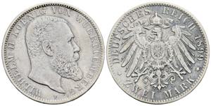 Wilhelm II. 1891-1918 Württemberg. 2 Mark, ... 
