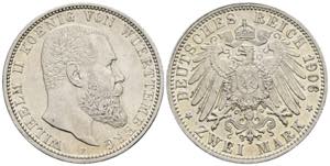 Wilhelm II. 1891-1918 Württemberg. 2 Mark, ... 