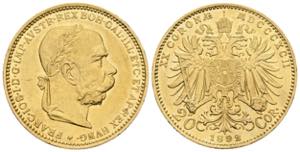 Franz Joseph I. 1848-1916 20 Kronen, 1892. ... 