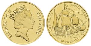10 Dollars, 2006 Fiji Islands. 999. Gold ... 