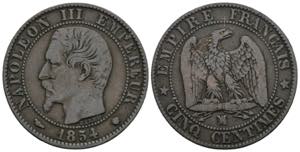 Napoleon III. Frankreich. 5 Centimes, 1854. ... 
