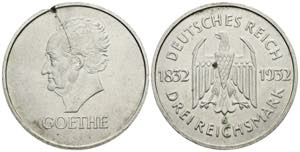 3 Reichsmark, 1932 D Deutsches Reich. zum ... 
