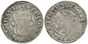 Maximilian I. 1/2 Batzen, 1518. Graz 2,04g ... 