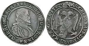 Rudolph II. 1576-1612 1/2 Taler, 1592 KB. ... 