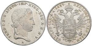 Ferdinand I.1835-1848 Taler - 2 Gulden, 1837 ... 