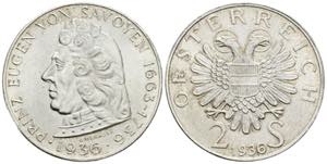 Sondergedenkmünze 2 Schilling, 1936. Prinz ... 
