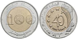 100 Dinars, 2002 Algerien. 40 Jahre ... 