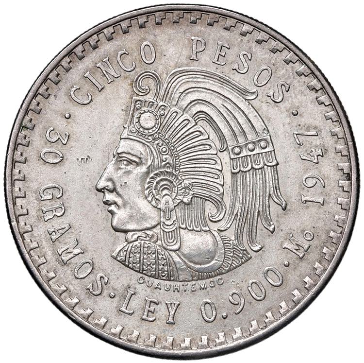 MESSICO 5 Pesos 1947 - AG KM 465 ... 