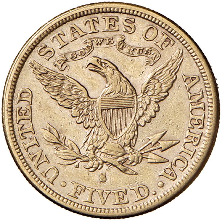 USA 5 Dollari 1881 S - Fr. 158 AU ... 