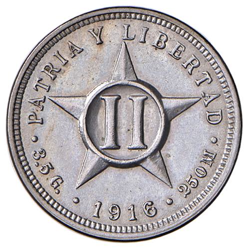 CUBA 2 Centavos 1916 - KM A10