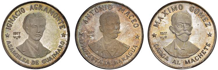 CUBA 20 Pesos 1977 - KM 38-40 AG ... 