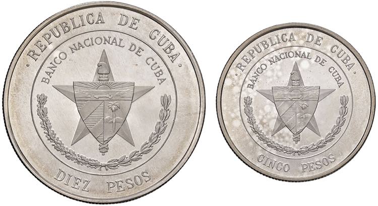 CUBA 5 e 10 Pesos 1975 - KM PS6 AG ... 