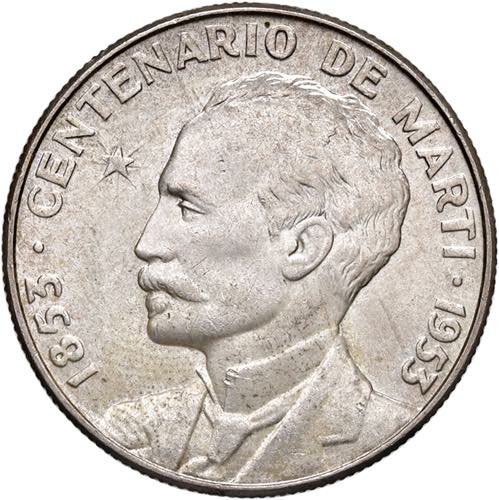 CUBA 50 Centavos 1953 - KM 28 AG