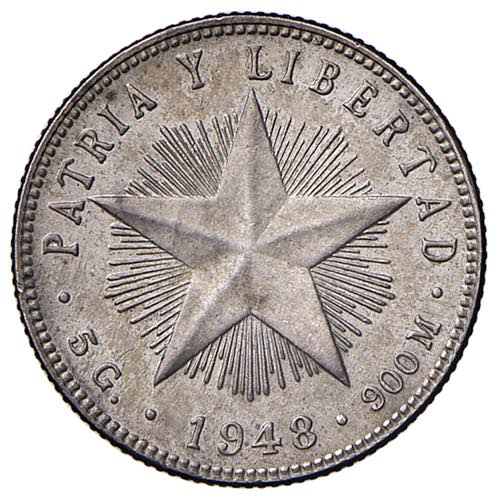 CUBA 20 Centavos 1948 - KM 13.2 AG