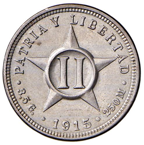 CUBA 2 Centavos 1915 - KM A10