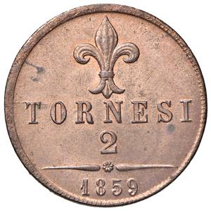 NAPOLI Francesco II (1859-1860) 2 Tornesi ... 
