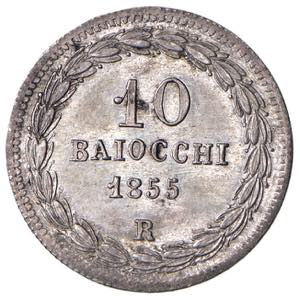 Pio IX (1846-1870) 10 Baiocchi 1855 Anno IX ... 