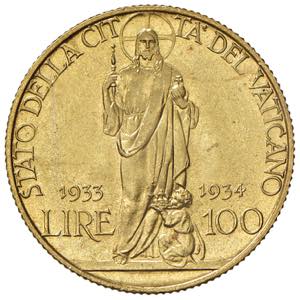 Pio XI (1922-1939) 100 Lire 1933-34 Giubileo ... 