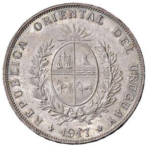 URUGUAY Peso 1917 - KM 23 AG (g 25,03)