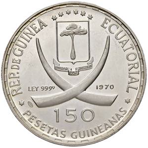 GUINEA EQUATORIALE 150 Pesetas 1970 - AG ... 