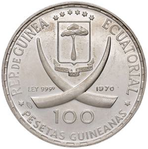 GUINEA EQUATORIALE 100 Pesetas 1970 - AG ... 