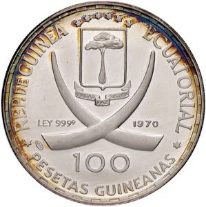 GUINEA EQUATORIALE 100 Pesetas 1970 - AG