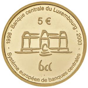 LUSSEMBURGO 5 Euro 2003 - AU (g 6,30)