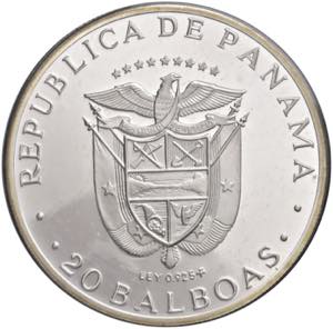 PANAMA 20 Balboas 1971 - AG (g 132,40 - Ø ... 