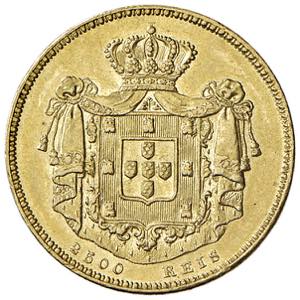 PORTOGALLO Maria II (1834-1853) 2500 Reis ... 