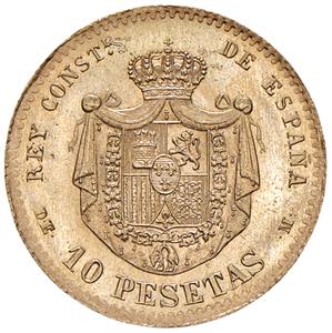 SPAGNA Alfonso XII (1874-1885) 10 Pesetas ... 